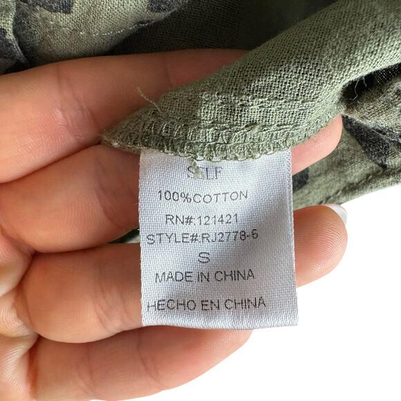 Ellison NWT Sage Green Leopard Longline Oversized Utility Lightweight Jacket - Picture 13 of 14